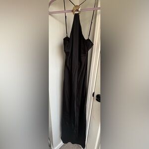Anthropologie Black slip dress